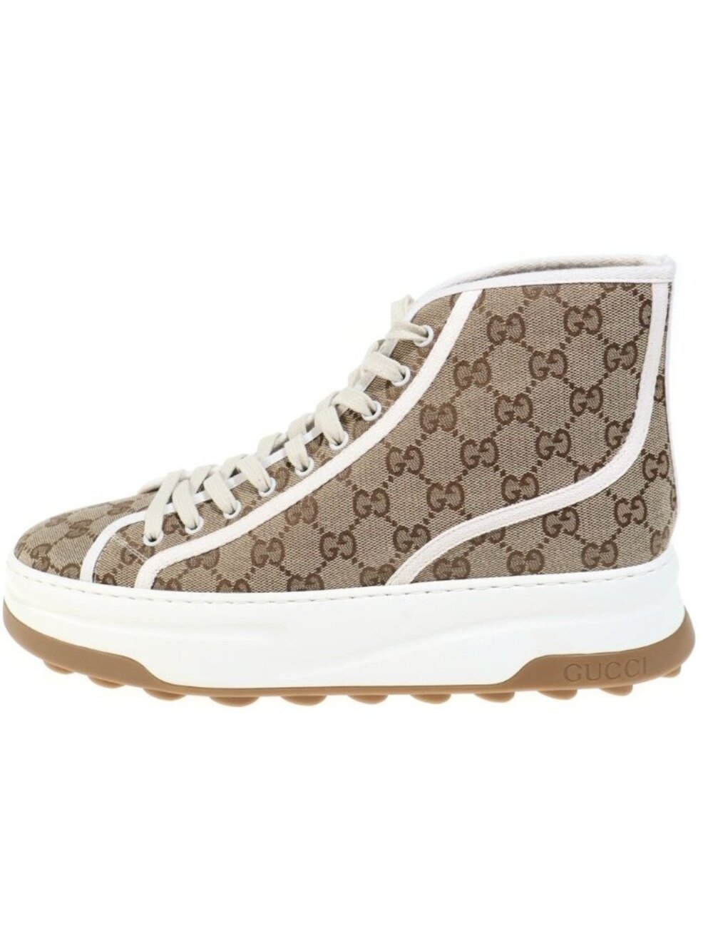 Gucci Tennis GG Canvas High Top Sneakers Beige